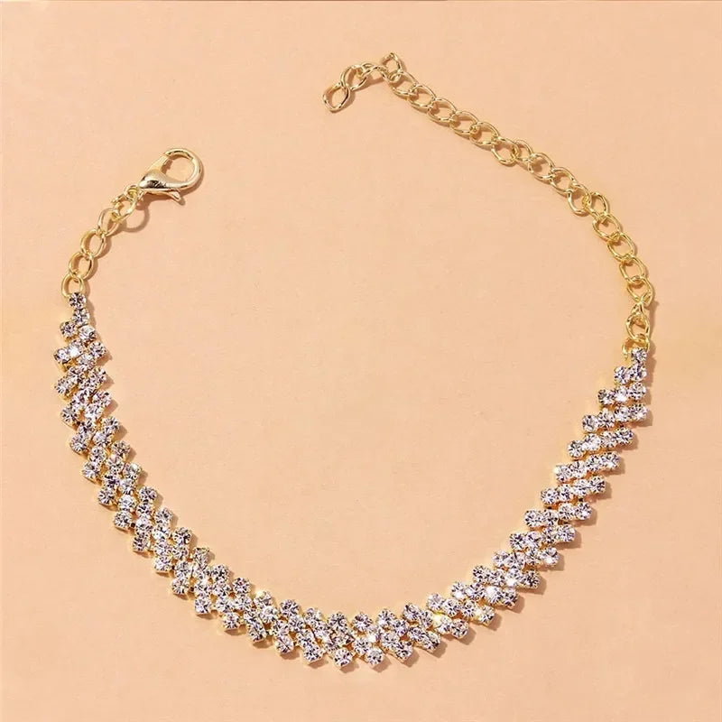 Glitzy Heart Stackable Anklets