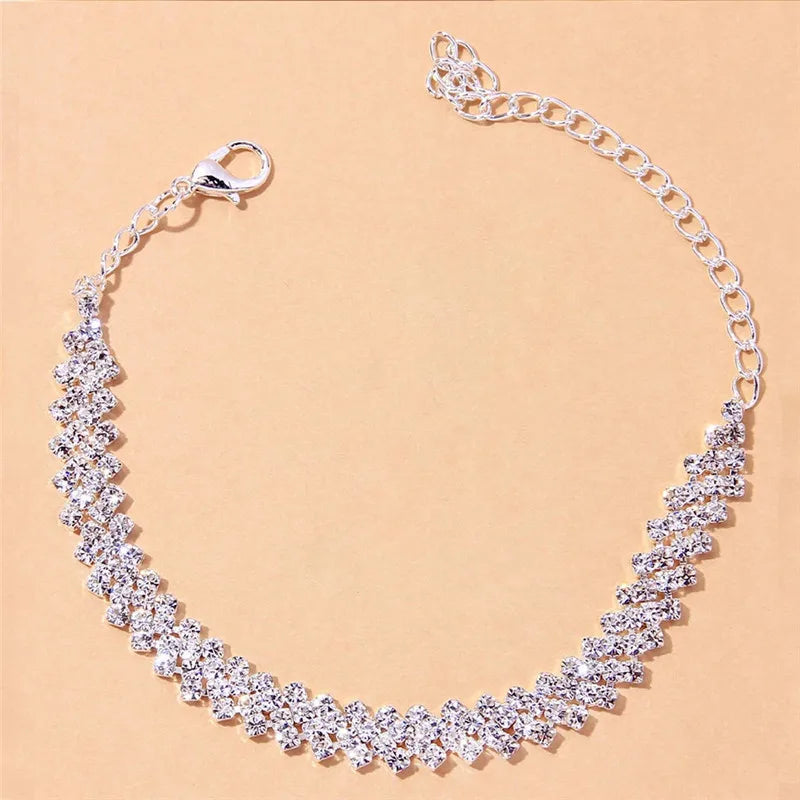 Glitzy Heart Stackable Anklets
