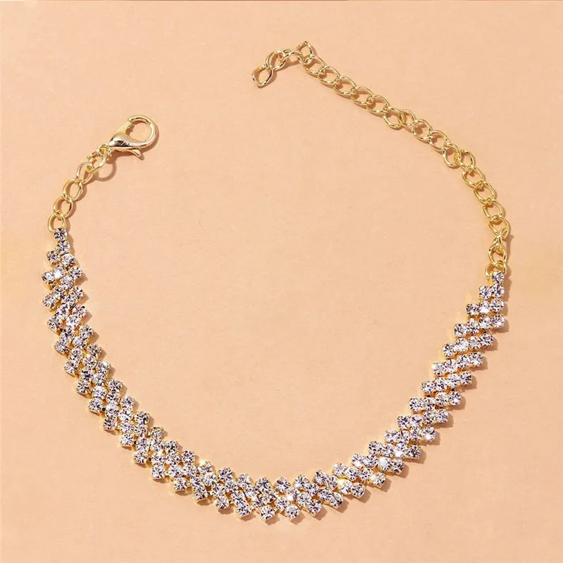 Glitzy Heart Stackable Anklets