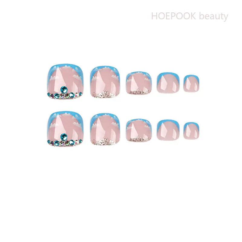 Colorful French Pedi Extensions