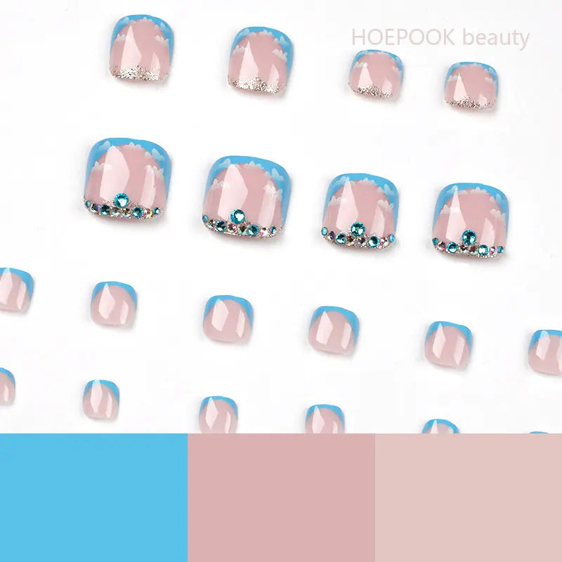Colorful French Pedi Extensions