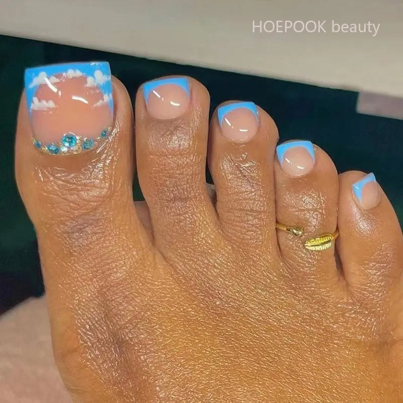 Colorful French Pedi Extensions