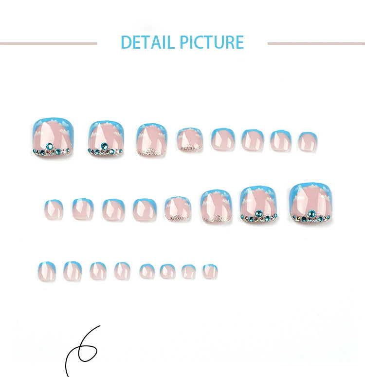 Colorful French Pedi Extensions