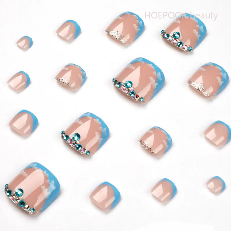 Colorful French Pedi Extensions