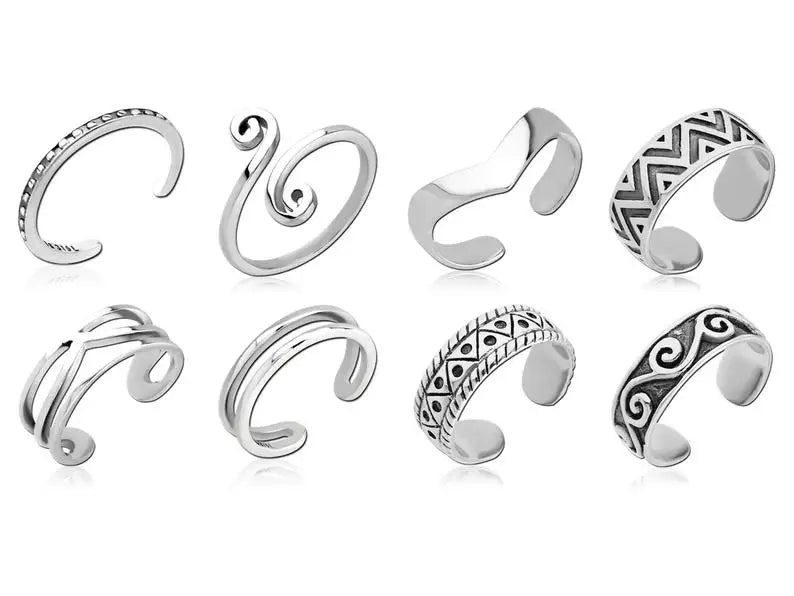 Twisted Silver Toe Rings
