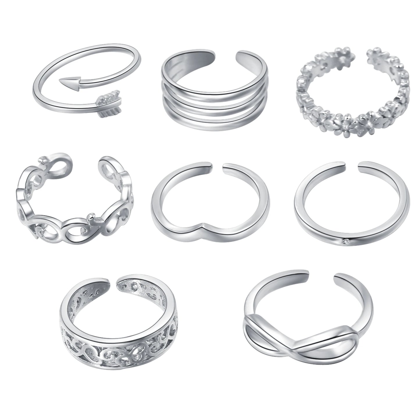 Twisted Silver Toe Rings