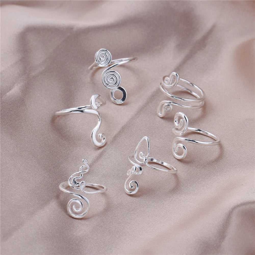 Twisted Silver Toe Rings